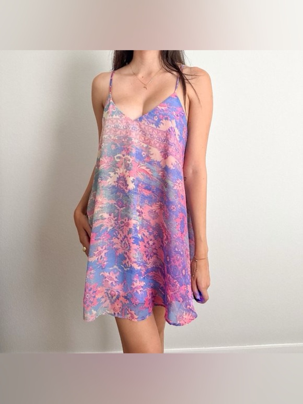 Show Me Your Mumu | Circus Watercolor Floral shift mini dress, Small